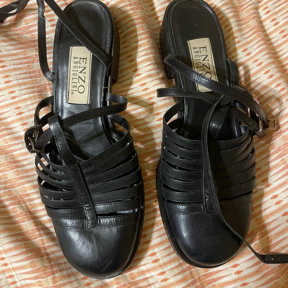 90s Enzo Angiolini Navy Flats 8m